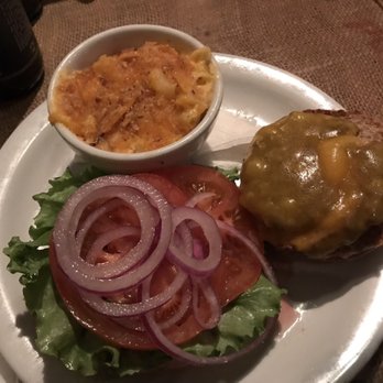 Crossroads Cafe - Delicious burger with Mac & Cheese side. - Cafes Near Me - Joshua Tree, California