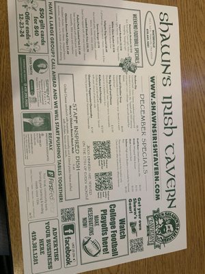 Menu photo 1 Shawn's Irish Tavern Waterville, OH Menu photo 1 Shawn's Irish Tavern Waterville, OH