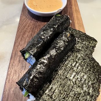 Uchi Denver - beautiful handroll with a dipping sauce - Japanese Near Me - Denver, Colorado Uchi Denver - beautiful handroll with a dipping sauce - Japanese Near Me - Denver, Colorado