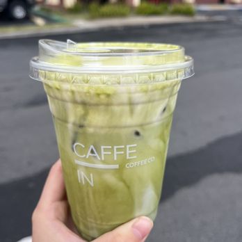 Caffe In Coffee Co - Matcha with cream top - Coffee & Tea Near Me - Anaheim, California
