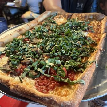 Rosa's Pizzeria - Grandmas pizza with added meatball - Pizza Near Me - Prescott, Arizona Rosa's Pizzeria - Grandmas pizza with added meatball - Pizza Near Me - Prescott, Arizona