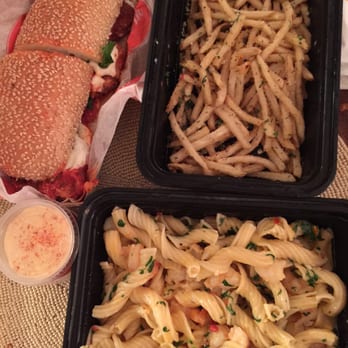 Parm - I got mine takeout! Italian fries, penni scampi, chicken parmesan sandwich - Italian Near Me - New York, New York Parm - I got mine takeout! Italian fries, penni scampi, chicken parmesan sandwich - Italian Near Me - New York, New York