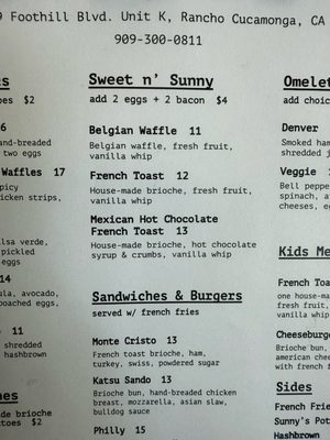Menu photo 4 Sunny's Cafe Rancho Cucamonga, CA Menu photo 4 Sunny's Cafe Rancho Cucamonga, CA