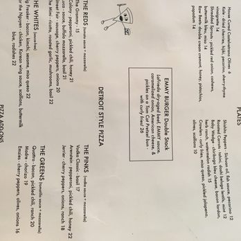 Emily - Menu - Pizza Near Me - New York, New York