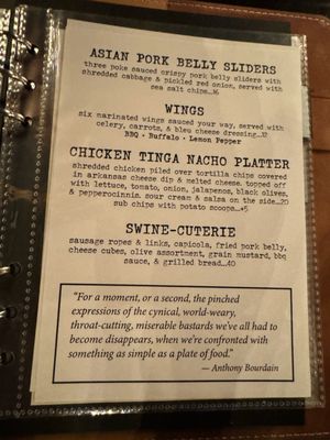 Menu photo 2 Blind Swine Afton, OK