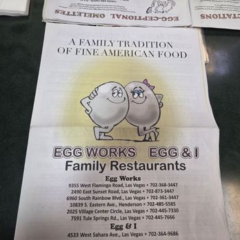 Egg Works - Menu - Breakfast & Brunch Near Me - Las Vegas, Nevada Egg Works - Menu - Breakfast & Brunch Near Me - Las Vegas, Nevada