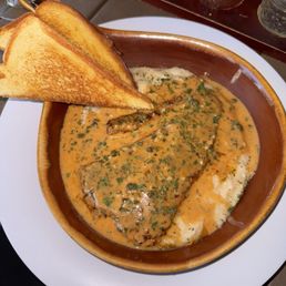 Fried Red fish, Smoked Gouda grits Fried Red fish, Smoked Gouda grits