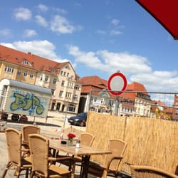 Marktstübchen - Marktstübchrn. Blick auf den Marktplatz. Megabaustelle
