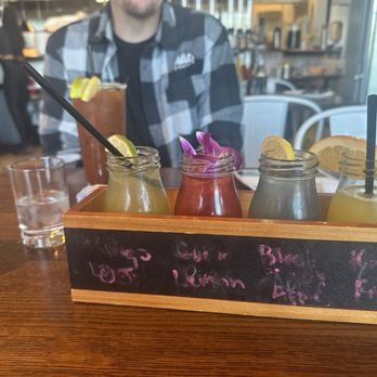 Brunch & Sip - Mimosa flight and Bloody Mary. Ate the food too quick to get a picture. very good! - Coffee & Tea Near Me - Phoenix, Arizona Brunch & Sip - Mimosa flight and Bloody Mary. Ate the food too quick to get a picture. very good! - Coffee & Tea Near Me - Phoenix, Arizona