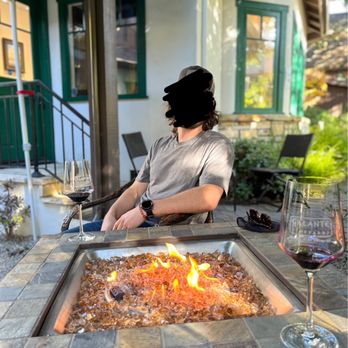 Galante Vineyards Tasting Room - Outdoor seating area; 2018 Rancho Galante Cabernet Sauvignon - Wine Tasting Room Near Me - Carmel, California Galante Vineyards Tasting Room - Outdoor seating area; 2018 Rancho Galante Cabernet Sauvignon - Wine Tasting Room Near Me - Carmel, California