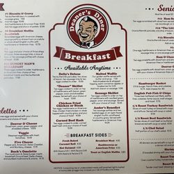 Deaner's Diner - Breakfast menu