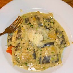 Lobster ravioli. Amazing!  Very filling and yummy.  A perfect choice.