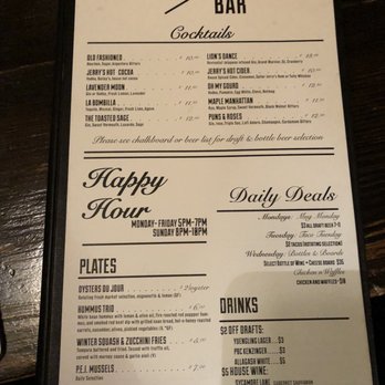 Jerry's Bar - Menu - Cocktail Bars Near Me - Philadelphia, Pennsylvania