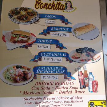 Taqueria Conchita - Menu - Food Trucks Near Me - San Jose, California