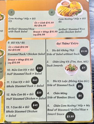 Menu photo 4 Bun Vit Thanh Da Westminster, CA