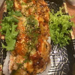 Baby Lobster Roll - crawfish, not lobster, on top! Baby Lobster Roll - crawfish, not lobster, on top!