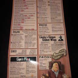 a menu for a restaurant