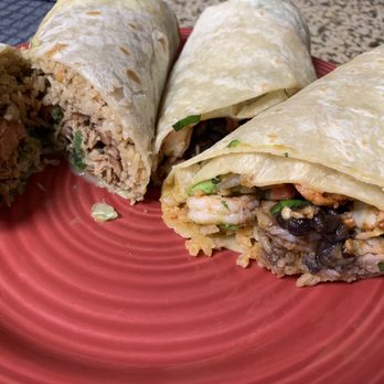 Local Kitchens - Senor chicken on left and shrimp burrito on right - Burgers Near Me - Cupertino, California Local Kitchens - Senor chicken on left and shrimp burrito on right - Burgers Near Me - Cupertino, California