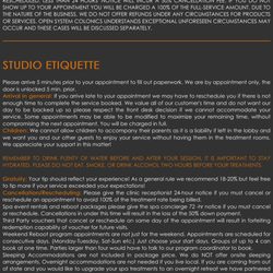 Open System Colonics - Studio Etiquette