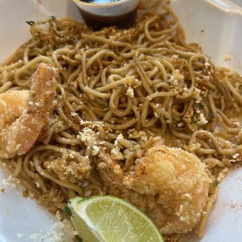 Zero Degrees Thornton - Garlic noodle with crispy shrimp - Coffee & Tea Near Me - Denver, Colorado