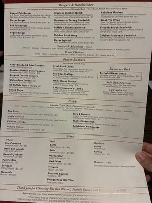 Menu photo 2 The Red Blazer Restaurant & Pub Concord, NH Menu photo 2 The Red Blazer Restaurant & Pub Concord, NH