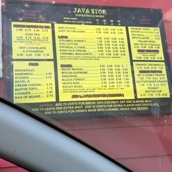 Java Stop - Updated menu