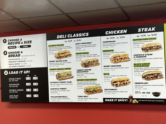Menu photo 1 Quiznos Reno, NV