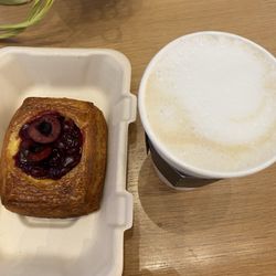 Vernick Coffee Bar - Cherry danish and cappuccinos