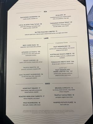 Menu photo 5 The Marine Room La Jolla, CA Menu photo 5 The Marine Room La Jolla, CA