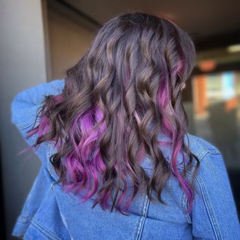 Lauren Cassidy - Split brunette and magenta Creative color - Hair Stylists Near Me - Uniontown, Ohio Lauren Cassidy - Split brunette and magenta Creative color - Hair Stylists Near Me - Uniontown, Ohio