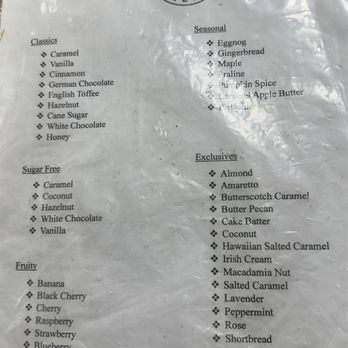Coffee + Cream - Flavor menu - Coffee & Tea Near Me - Livonia, Michigan