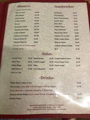 Menu photo 1 The Dry Creek Ranch Booker, TX Menu photo 1 The Dry Creek Ranch Booker, TX