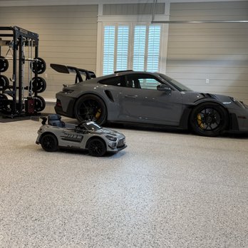 Sage Coatings - Awesome Porsche GT3 on our new Polyaspartic installed garage floor over concrete! This concrete coating is a great match for garage floors! - Flooring Near Me - Summerville, South Carolina Sage Coatings - Awesome Porsche GT3 on our new Polyaspartic installed garage floor over concrete! This concrete coating is a great match for garage floors! - Flooring Near Me - Summerville, South Carolina