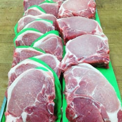 Ivan's Old Time Meat Shop - Regular cut pork chops (left) Thick cut pork chops (right)