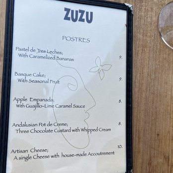 ZuZu - Dessert menu - Tapas Bars Near Me - Napa, California ZuZu - Dessert menu - Tapas Bars Near Me - Napa, California