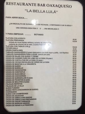Menu photo 2 La Bella Lulá México, D.F., DIF