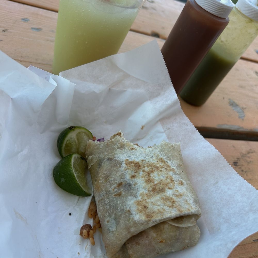 The Beach House - What remained of a grilled fish burrito and the slushy in the background - Mexican Near Me - Phoenix, Arizona The Beach House - What remained of a grilled fish burrito and the slushy in the background - Mexican Near Me - Phoenix, Arizona