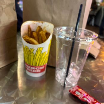 Luther Burger - fries and a drink on a table - Burgers Near Me - Richmond, Virginia