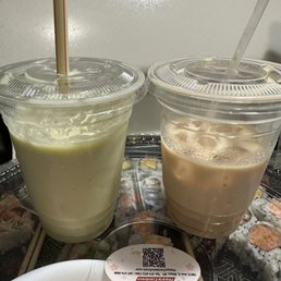 Avocado Smoothie and Ice Milk Tea