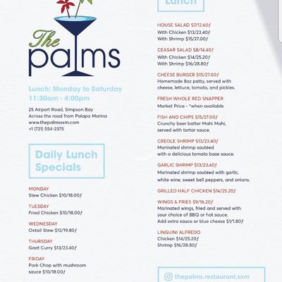 Menu photo 5 The Palms Restaurant Sint Maarten, WY Menu photo 5 The Palms Restaurant Sint Maarten, WY
