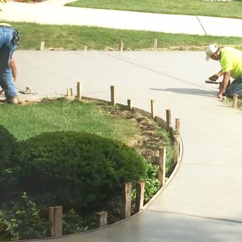 Concrete by Sennstrom - Walkway floated, edged, and grooved. Ready for final brushing. - Masonry/Concrete Near Me - Batavia, Illinois