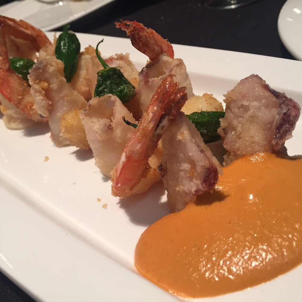 Fragata - Fritura de langostino y calamar (shrimps and calamari) - Spanish Near Me - Sitges, B Fragata - Fritura de langostino y calamar (shrimps and calamari) - Spanish Near Me - Sitges, B