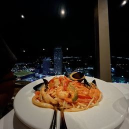 Seafood pasta. Looks good, but it was super bland. Seafood pasta. Looks good, but it was super bland.