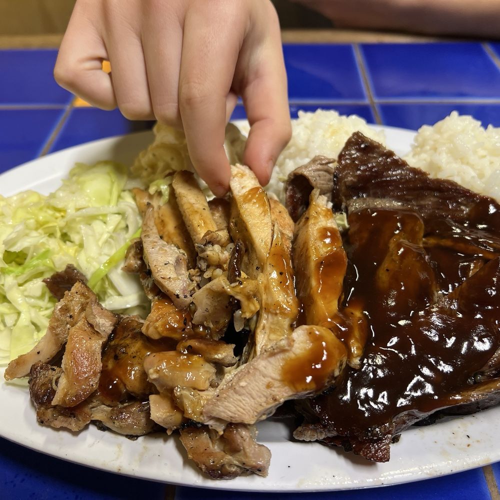 Loft Hawaiian Grill - 3 item combo; 2x KBBQ beef, 1 teriyaki chicken - Hawaiian Near Me - Cypress, California Loft Hawaiian Grill - 3 item combo; 2x KBBQ beef, 1 teriyaki chicken - Hawaiian Near Me - Cypress, California