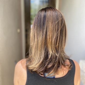 Wild Orchid Salon - Downtown - Before. Uneven highlights, weird layers with super short hair in part of the back. - Hair Salons Near Me - Austin, Texas Wild Orchid Salon - Downtown - Before. Uneven highlights, weird layers with super short hair in part of the back. - Hair Salons Near Me - Austin, Texas
