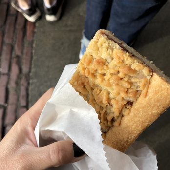 Three Girls Bakery - Raspberry bar with crust - Bakeries Near Me - Seattle, Washington Three Girls Bakery - Raspberry bar with crust - Bakeries Near Me - Seattle, Washington