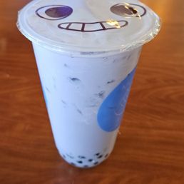 Taro milk tea with boba from Momo Dessert Taro milk tea with boba from Momo Dessert