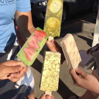 El Huarache - Paletas! Strawberry Kiwi, cucumber chile, chocolate banana, and pistachio - Mexican Near Me - Holland, Michigan