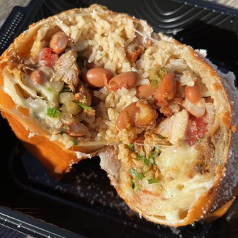 T's Red Tacos - Inside the chicken burrito - Mexican Near Me - Pismo Beach, California T's Red Tacos - Inside the chicken burrito - Mexican Near Me - Pismo Beach, California
