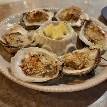 IYKYK - Grilled oysters - garlicky and buttery with panko(?)... yum. - Cocktail Bars Near Me - Flushing, New York